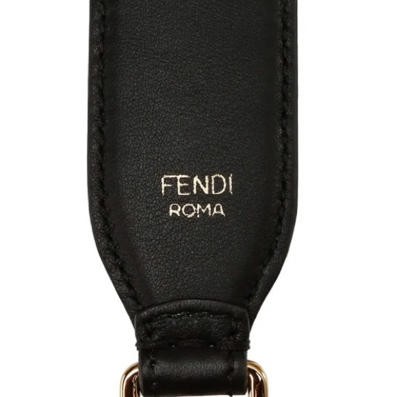 Fendi Strap You black leather and gold stud strap - Picture 4 of 6
